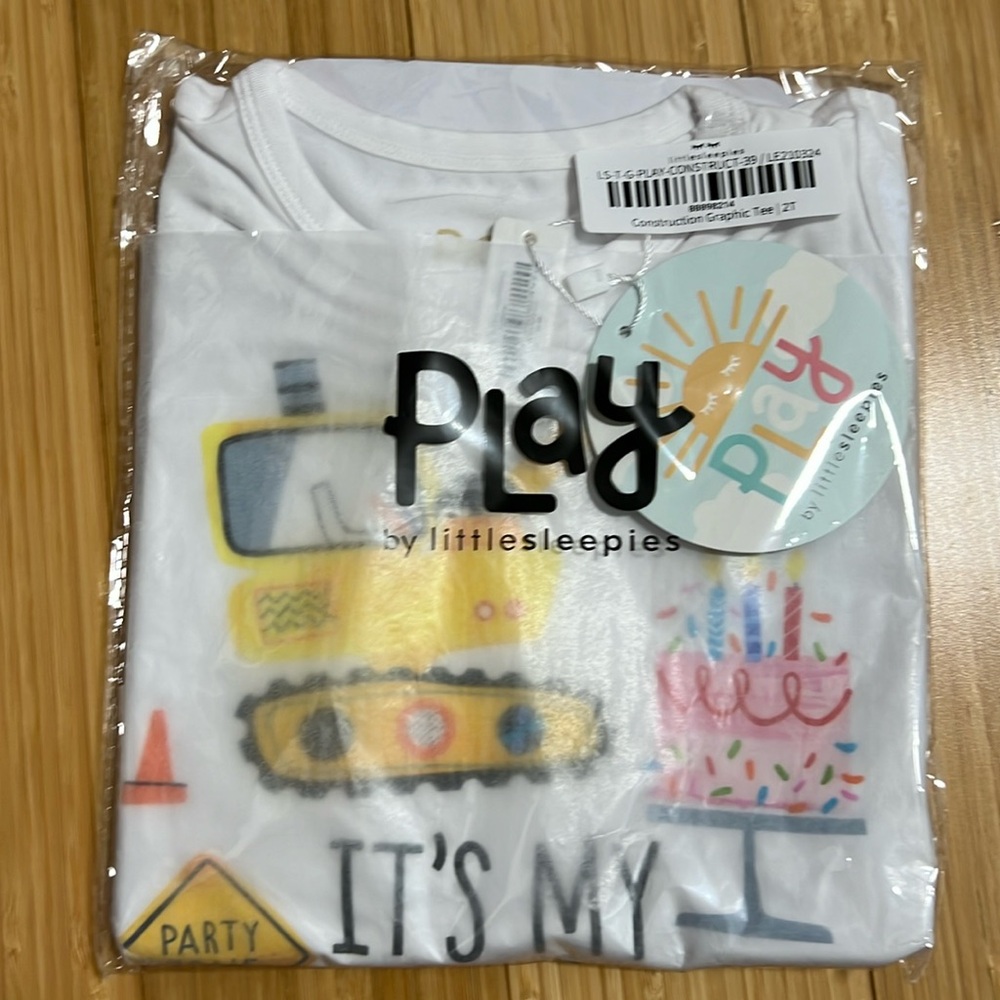 Little Sleepies - It’s My Birthday Construction Graphic Tee 2T